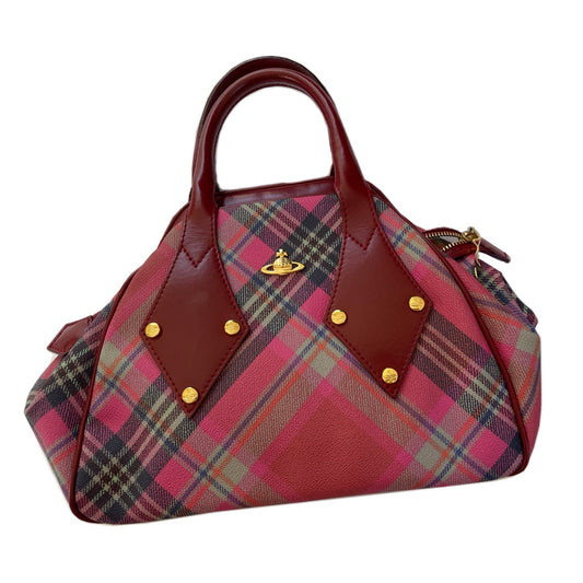 Vivienne Westwood Checkered Plaid Purse W Gold Detailing