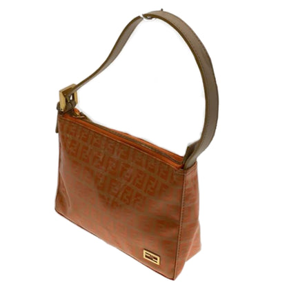 Fendi Enamel Zucca Print Logo Handbag