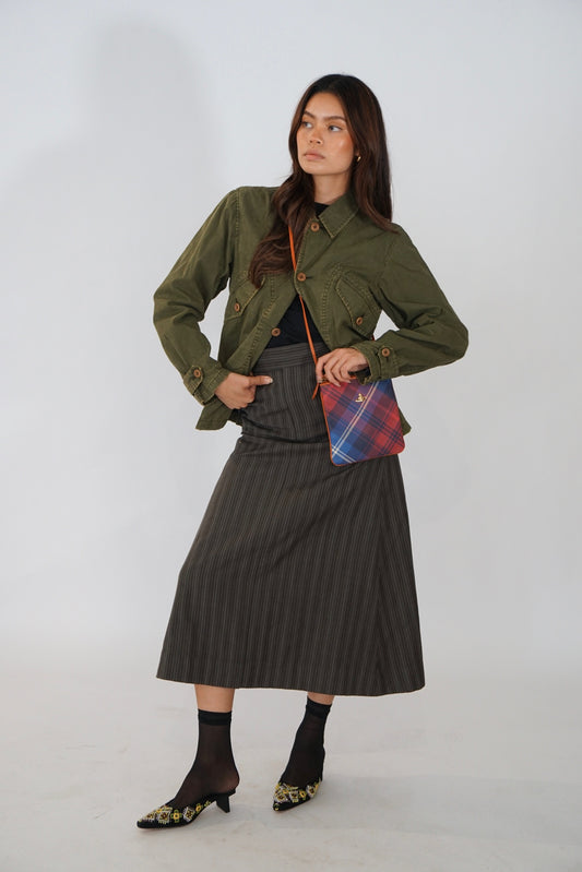 Vivienne Westwood Crossbody Plaid Leather Bag
