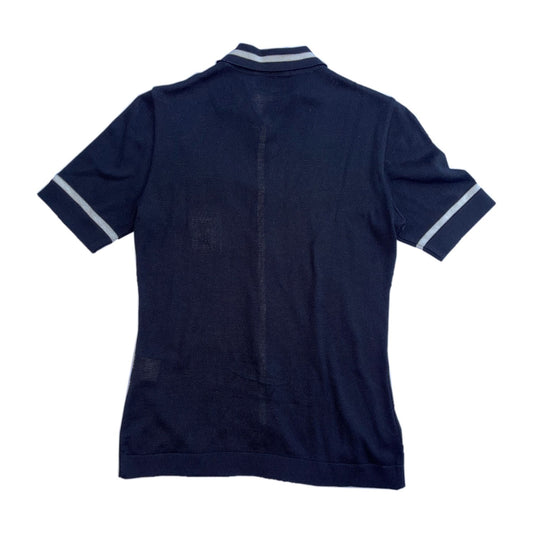 Fendi Black/White FF Logo Knit Button Down Polo