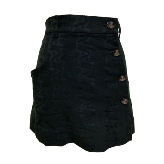 Vivienne Westwood Red Label Black Orb Print Button Down Skort