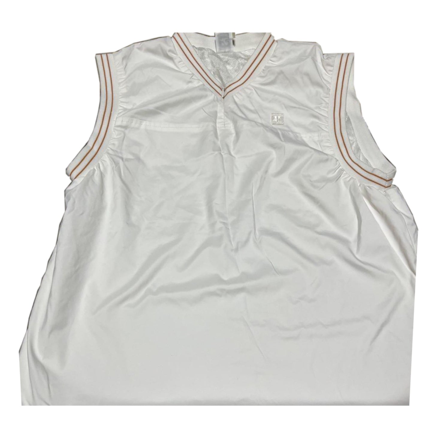 Courreges Golf V Neck Vest W/ Stripe Trim