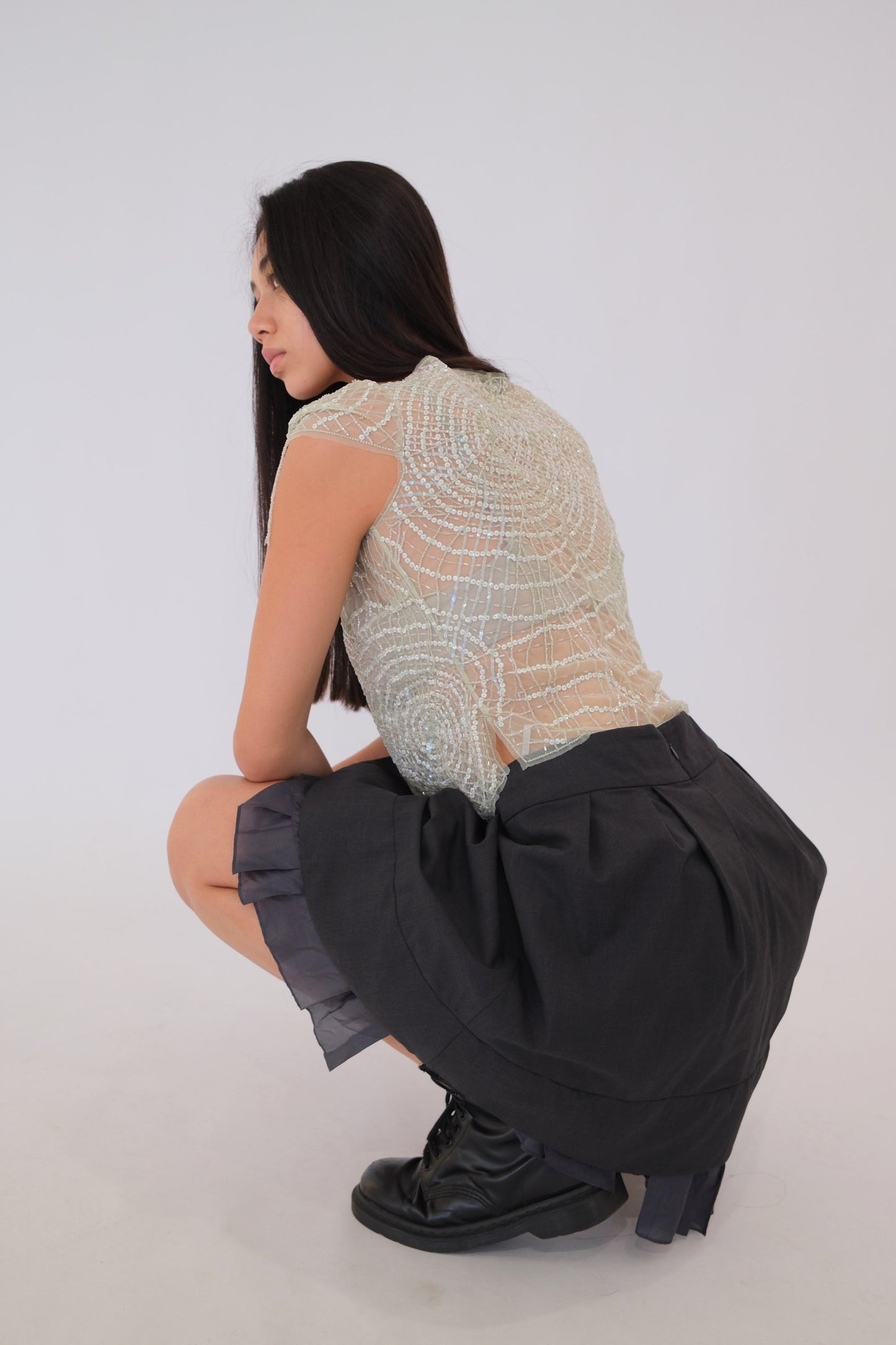 Celine Layered Grey Tutu Circle Skirt
