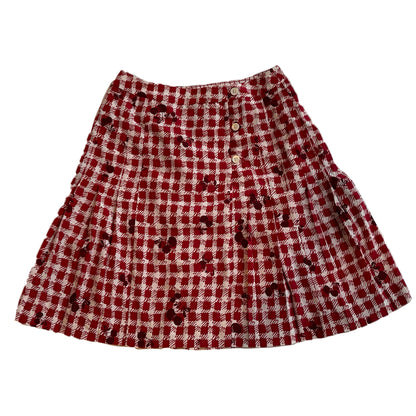 Sonia Rykiel Cherry Checkered Pleated Skirt
