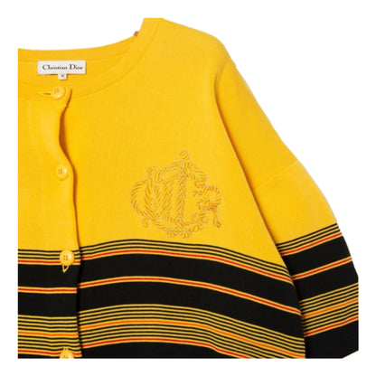 Christian Dior Logo Stripe Oversized SS Knit Cardigan