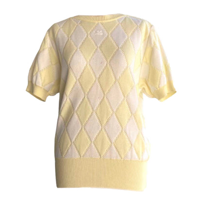 Courreges Argyle Boat Neck SS Top