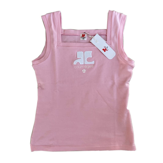 Courreges Square Neck Logo Tank Top