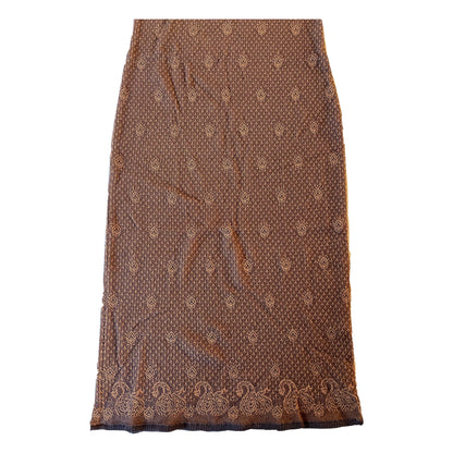 Yves Saint Laurent Paisley Mock Neck Knit Sless Maxi Dress