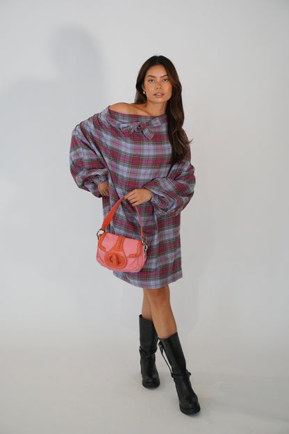 Vivienne Westwood Plaid Oversized Balloon LS Dress