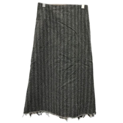Tricot Comme Des Garcons Stripe Wool Raw Zipper Midi Skirt