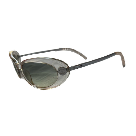 Chanel CC Logo Clear Mini Cat Eye Sunglasses