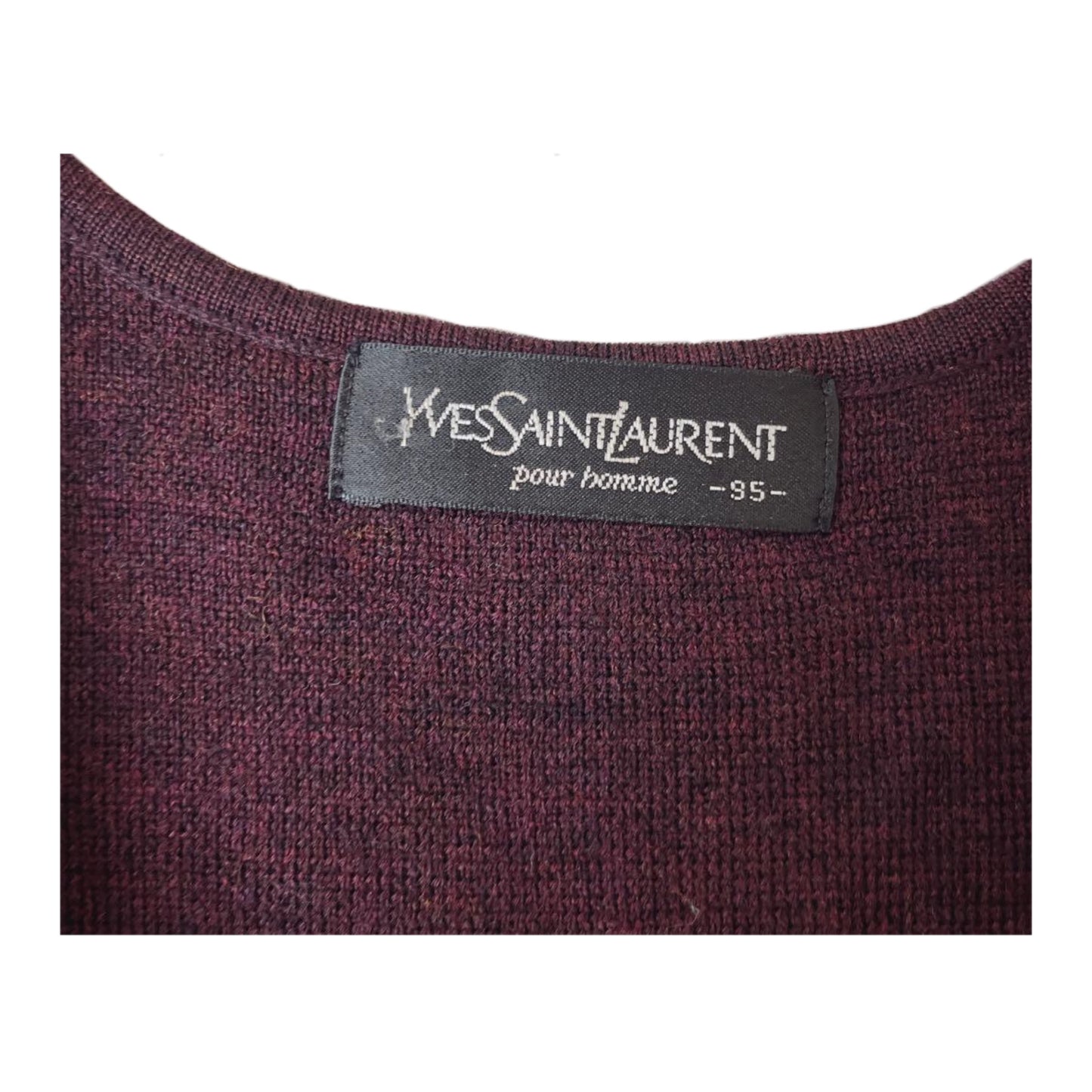 Yves Saint Laurent Homme Logo Knit Button Down V Neck Vest