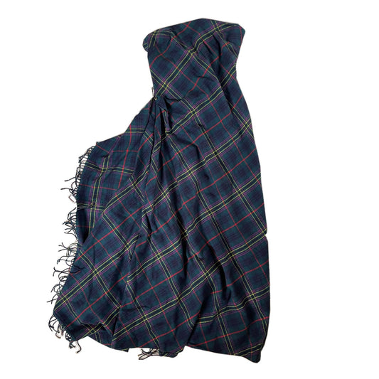 Ralph Lauren Tartan Wool Scarf Sless Maxi Dress
