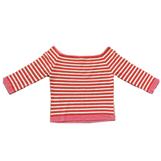 Versace Jeans Couture Glitter Starfish Stripe Knit Off Shoulder Top