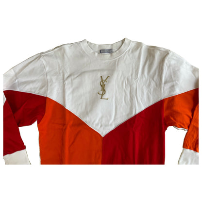 Yves Saint Laurent YSL Logo Color Block Pullover