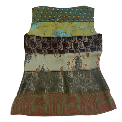 Jean Paul Gaultier Multi Print Stripe Boat Neck Sless Top