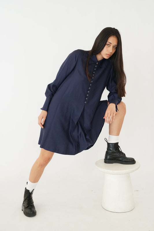 Christian Dior Miss Dior Button Down LS Waterfall Dress