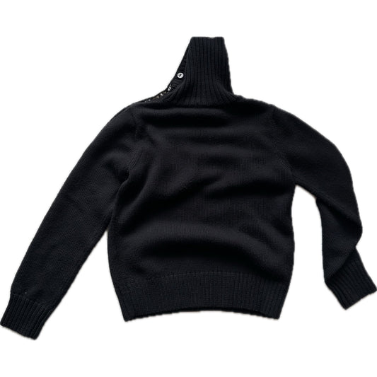 Burberry London Wool Turtleneck Side Button LS Knit