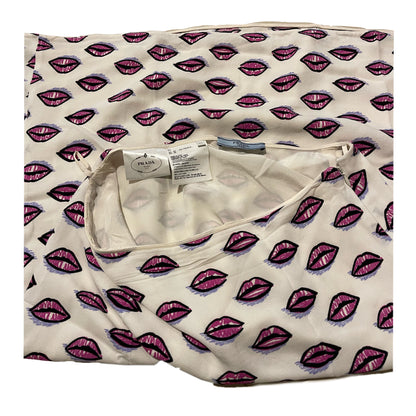 Prada Kiss Lips Midi Flare Skirt