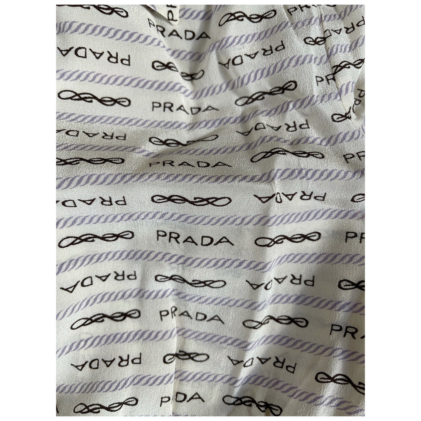 Prada Logo Print Long Sleeve Button Down Blouse