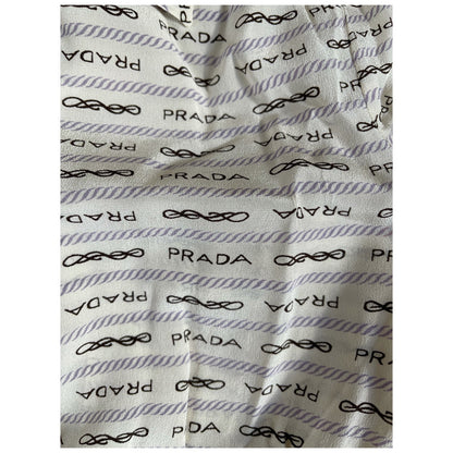 Prada Logo Print Long Sleeve Button Down Blouse