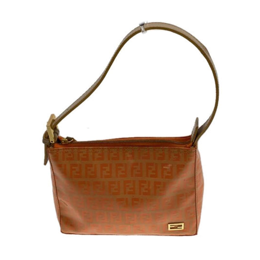 Fendi Enamel Zucca Print Logo Handbag
