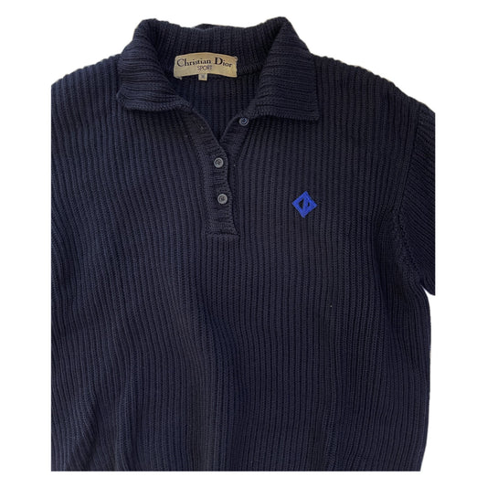 Christian Dior Sport Oversized Knit Quarter Button Down