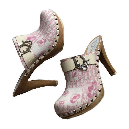 Christian Dior Diorissimo Floral Pink Clogs