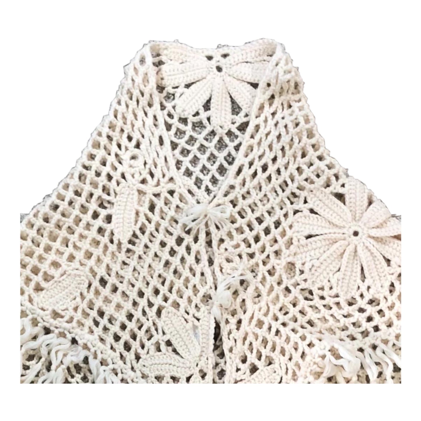Roberto Cavalli Crochet Floral Poncho