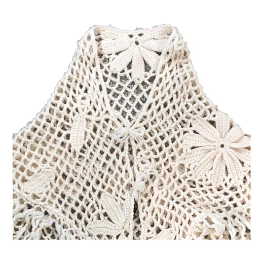 Roberto Cavalli Crochet Floral Poncho