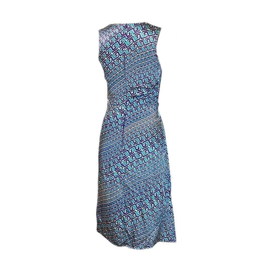 Versace Jeans Couture Maze Print Cowl Neck Sless Midi Dress