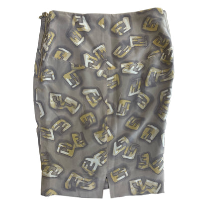 Fendi Graffiti Logo Pencil Midi Skirt