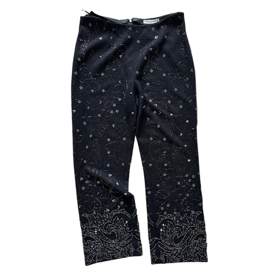 Dolce & Gabbana Sequin Hand Beaded Capri Wool Pants