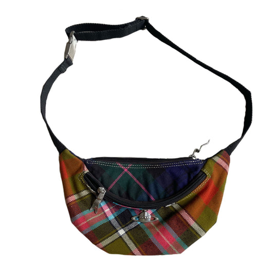 Vivienne Westwood Multi Color Plaid Orbit Logo Waistbag