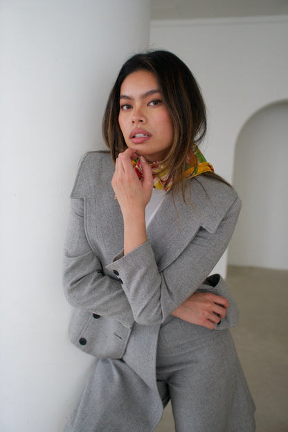 Courreges Sailor Collar Tweed Skort Suit