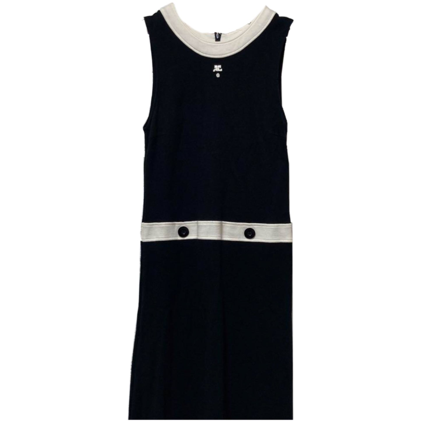 Courreges Contrast Block Sless Logo Dress