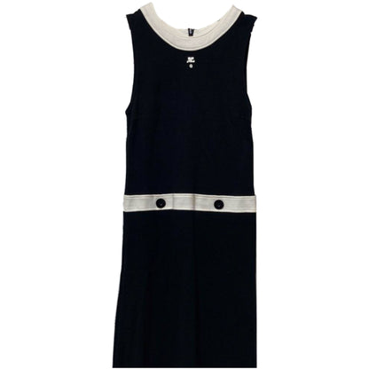 Courreges Contrast Block Sless Logo Dress
