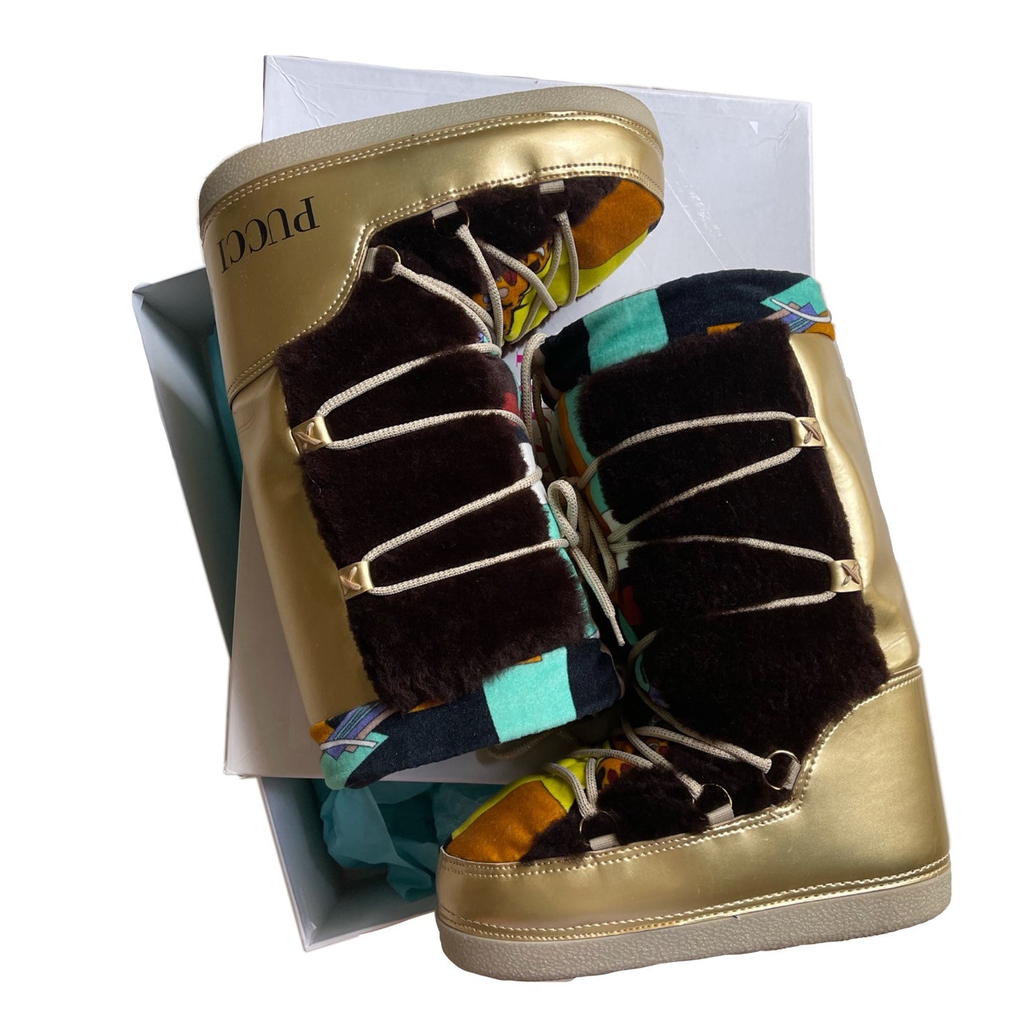 Emilio Pucci Pattern Moon Snow Boots