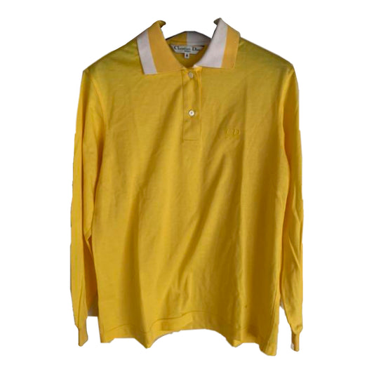 Christian Dior Sports Long Sleeve Yellow/White Polo