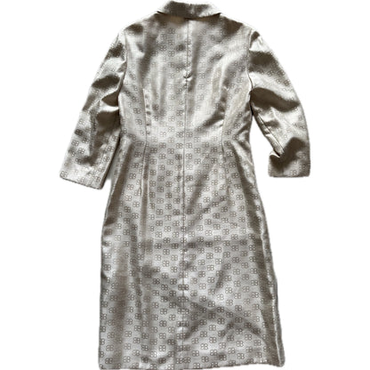 Balenciaga Logo LS Silk Monogram Dress