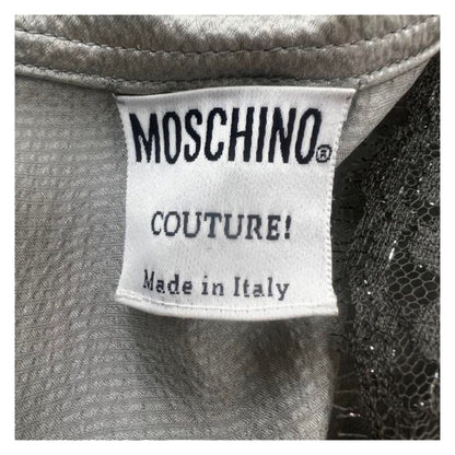 Moschino Boutique Lace Trim Button Down Asymmetrical Tunic Top