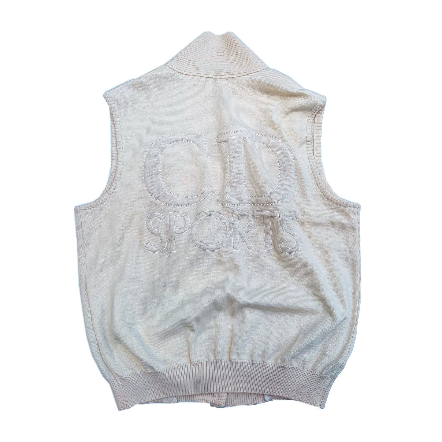 Christian Dior Sports Knit Shawl Neck Logo Sless Vest