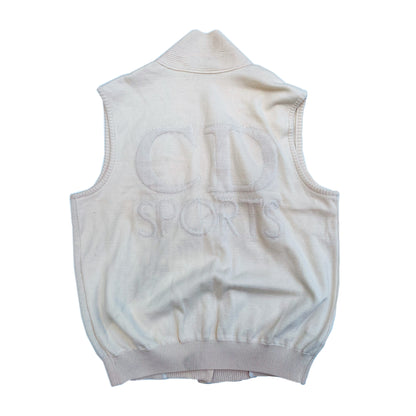 Christian Dior Sports Knit Shawl Neck Logo Sless Vest