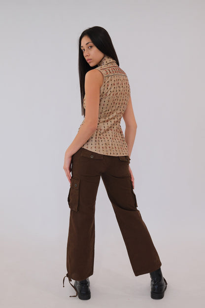 Dolce & Gabbana Beaded Point Collar Sless Blouse Vest