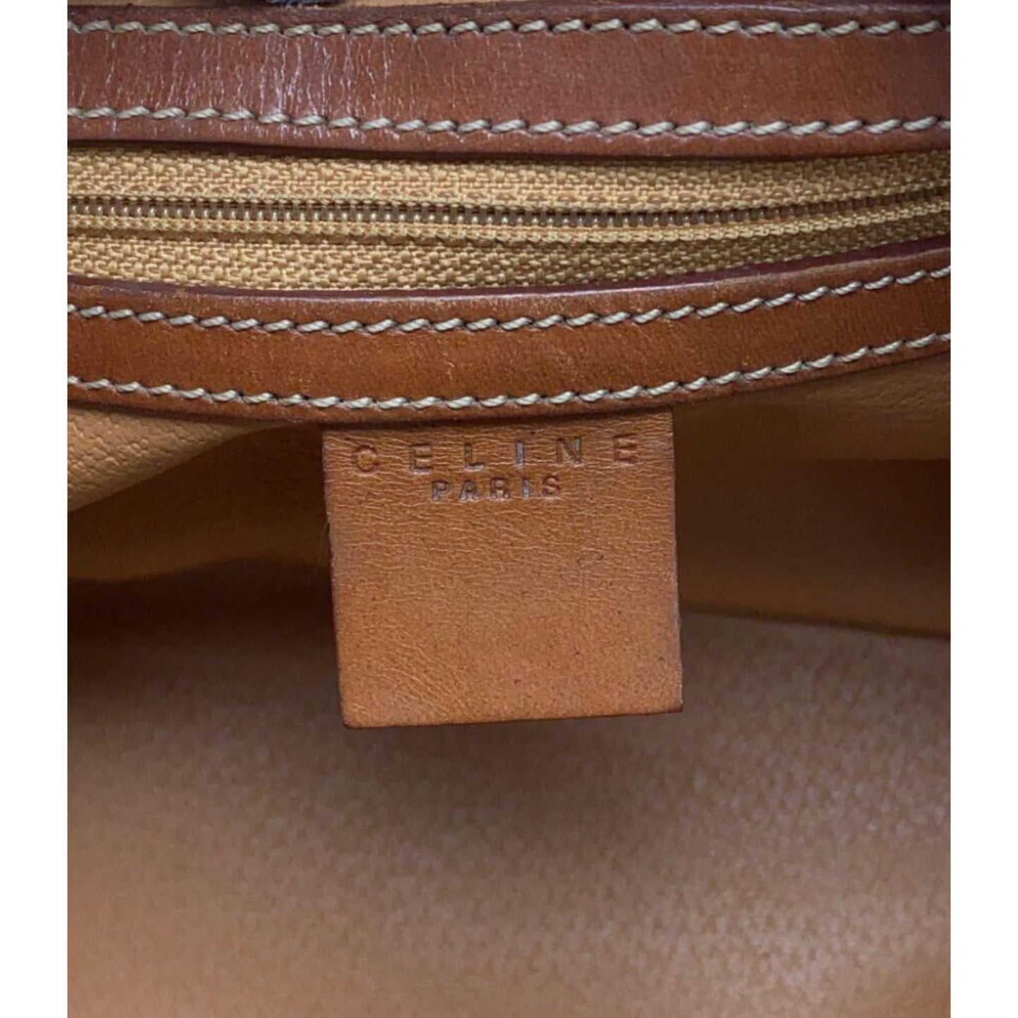 Celine Macadam Leather Monogram Double Strap Handbag