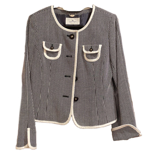 Courreges Checkered Piped Lining Button Down Blazer Skirt Set