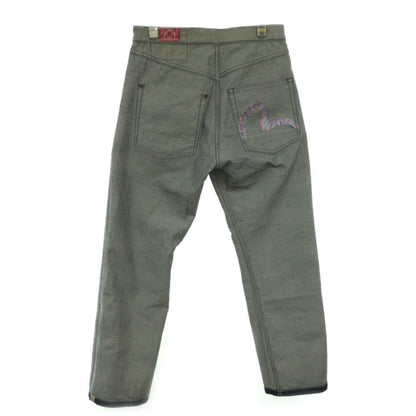 Evisu Inside Out Denim Wide Leg Jeans