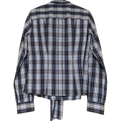 Dolce & Gabbana Checkered Western LS Blouse w Pussybow Tie