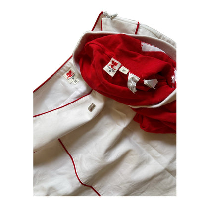 Courreges Red/White Tube Top & Skirt Set