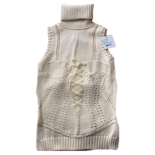 Moschino Jeans Turtleneck Sless Lace Up Knit Top